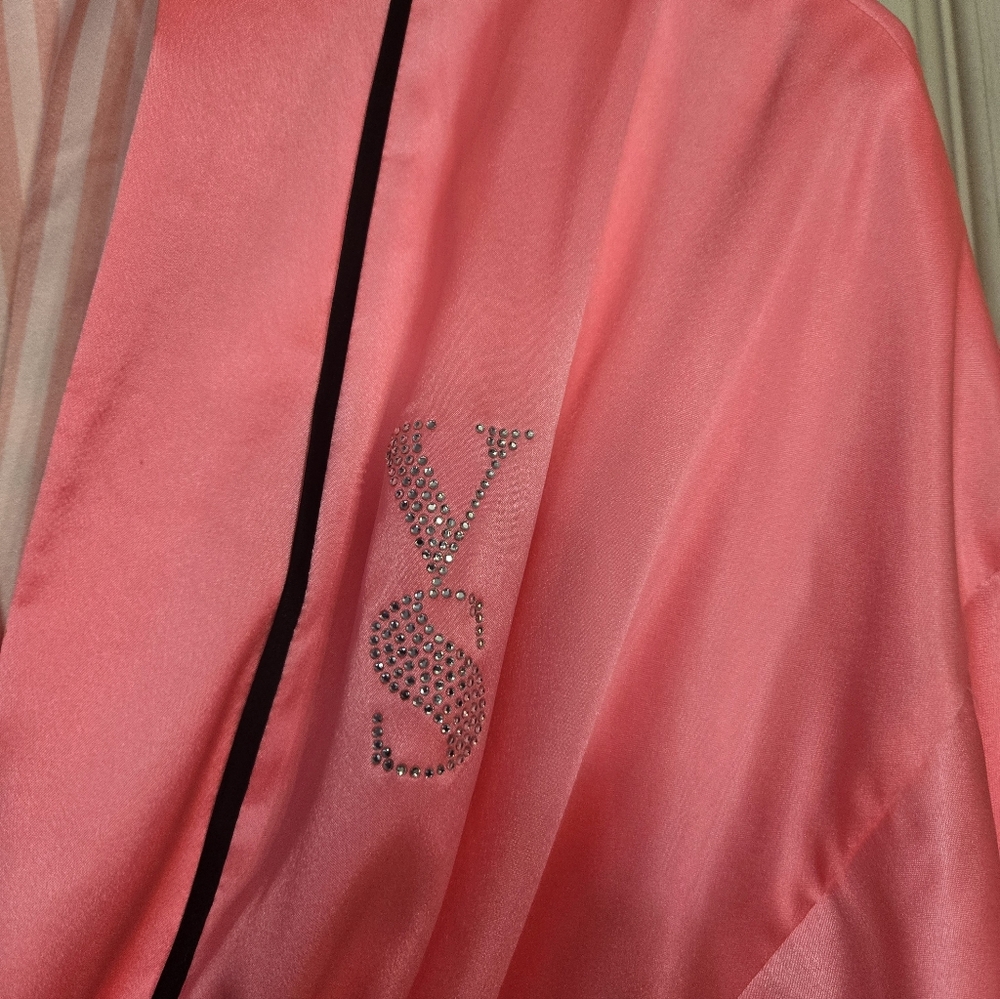 Victoria's Secret Pink Robe with Black Trim